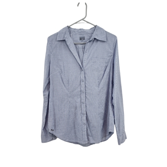 Converse One Star Women's Cotton Stripes Button Front Pocket Shirt - S - Picture 1 of 7